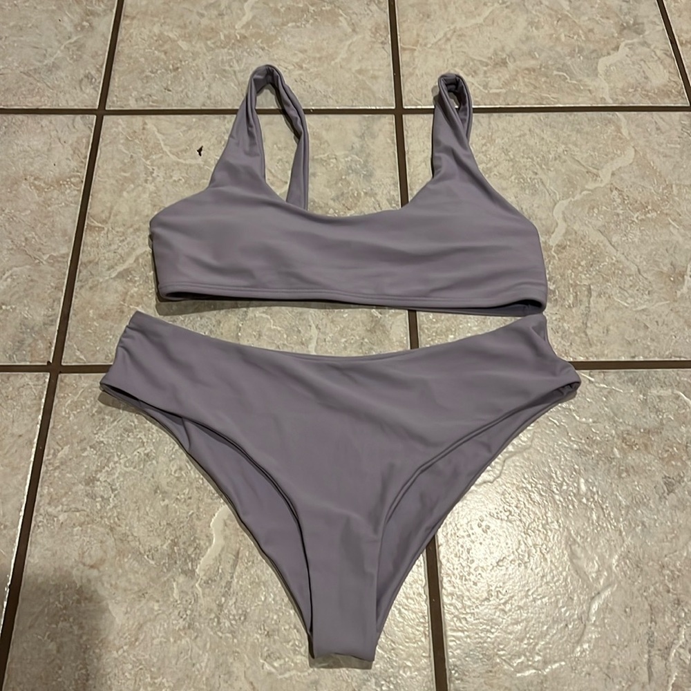 Shein Sporty Tank Style Muted Purple Bikini Set New
